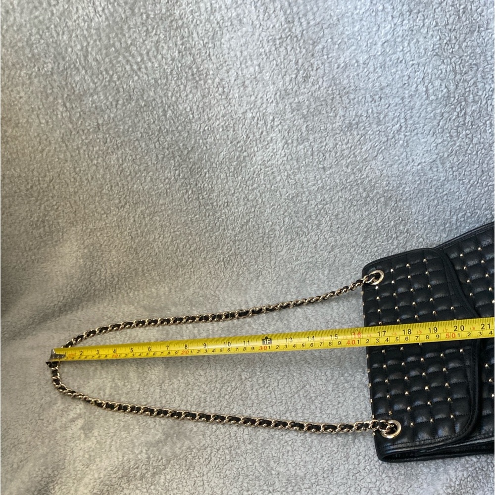 Rebecca Minkoff Black Quilted Stud Shoulder Bag with Gold Chain - Picture 14 of 16